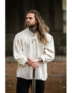 Camisa medieval creme com laços 2