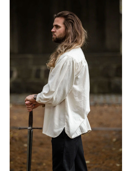 Camisa medieval creme com laços