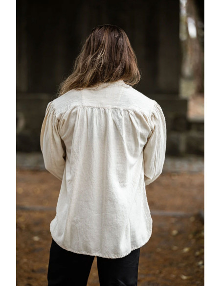 Camisa medieval creme com laços