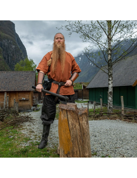 Túnica Viking manga curta Olaf, vermelha