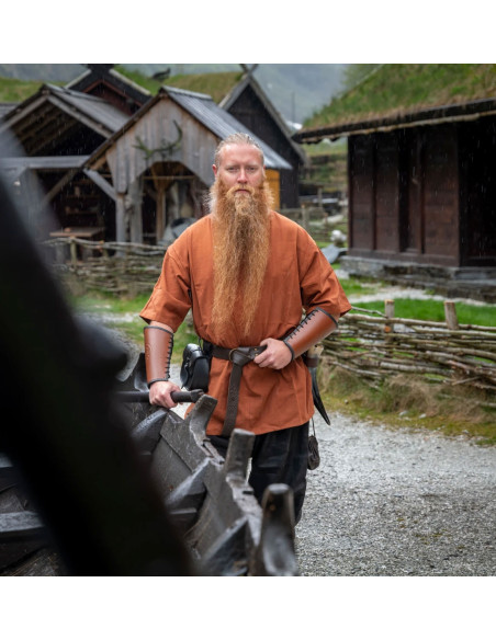 Túnica Viking manga curta Olaf, vermelha