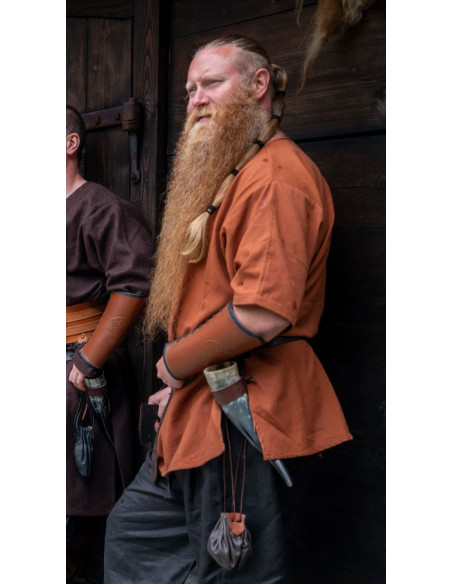 Túnica Viking manga curta Olaf, vermelha