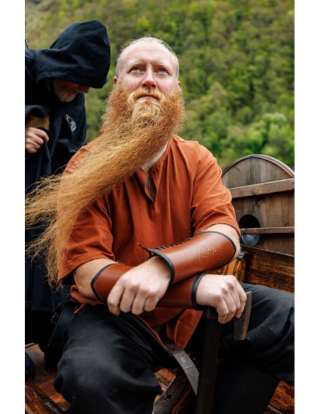 Túnica Viking manga curta Olaf, vermelha