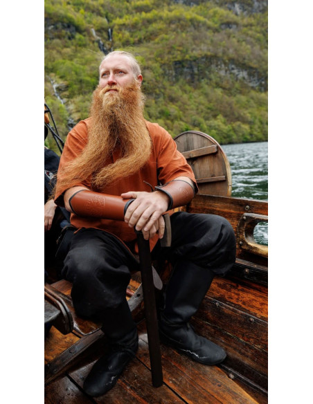 Túnica Viking manga curta Olaf, vermelha