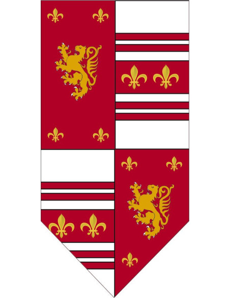 Bandeira medieval esquartejada com...