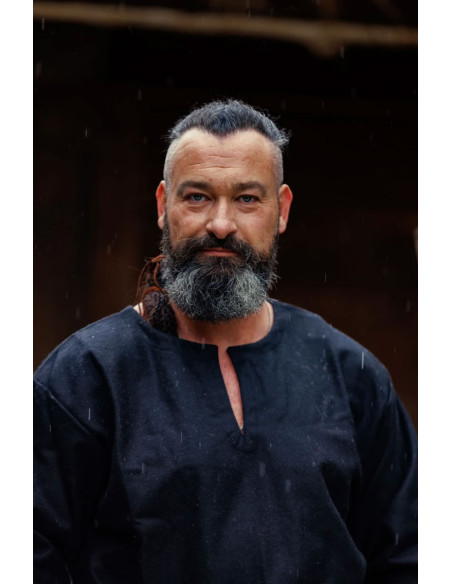 Túnica Olvisson Viking, lã preta