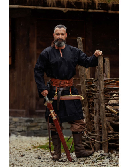 Túnica Olvisson Viking, lã preta