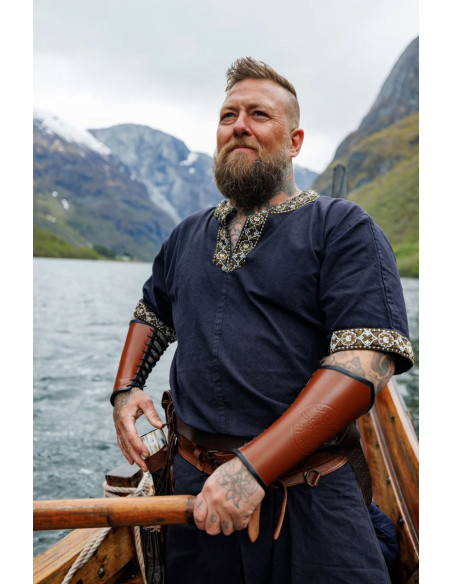 Túnica Viking manga curta Richard, preta