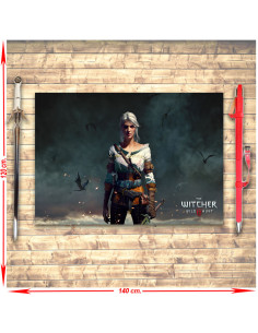Pacote de Estandarte e Espada Ciri The Witcher Wild Hunt III