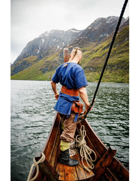 Túnica Viking manga curta Theobald, azul