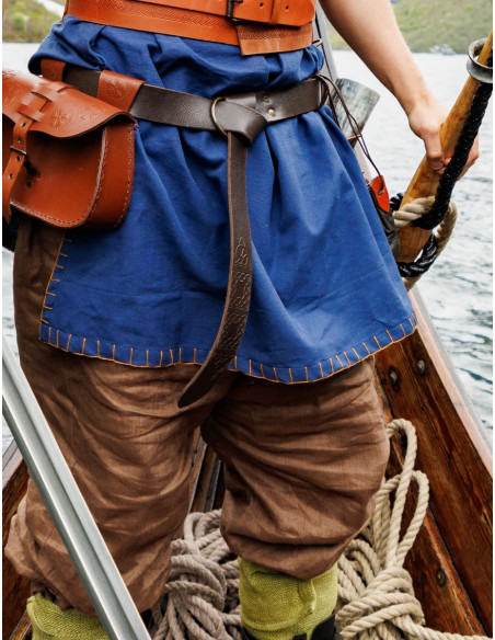 Túnica Viking manga curta Theobald, azul