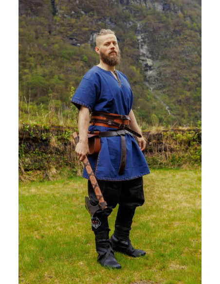 Calças Viking de linho Wodan, pretas