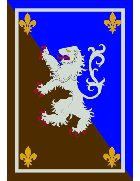Bandeira medieval marrom-azulada com...