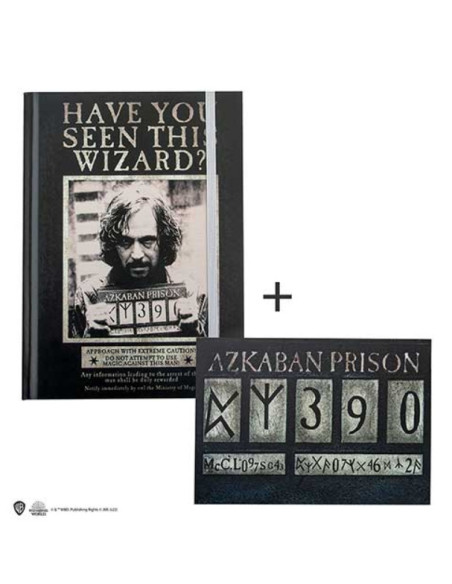 Caderno de capa dura e marcador -...