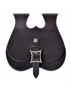 Bolsa medieval séculos XV-XVI em couro (22 x 22 cm.) 2