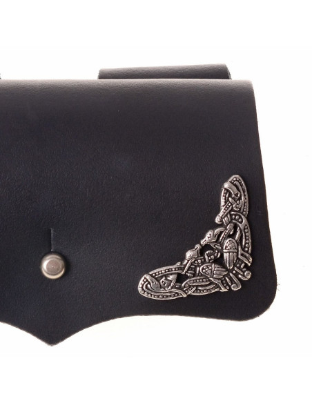 Saco de couro com 3 poções com fecho...