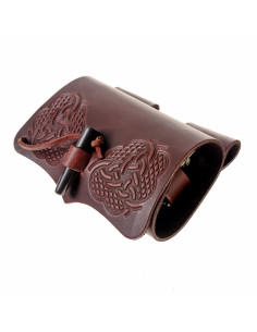 Bolsa de couro com 3 poções com fecho de chifre (16,5 x... 2