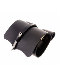 Bolsa de couro com 3 poções com fecho de alça (16,5 x 11...