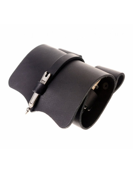 Bolsa de couro com 5 poções com fecho...