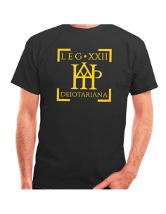 T-shirt Legio XXII Deiotariana Romana em preto, mangas curtas