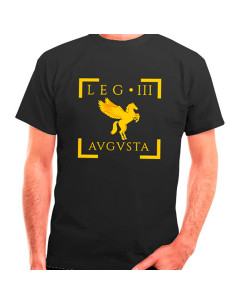 T-shirt Legio III Augusta Romana em preto, mangas curtas