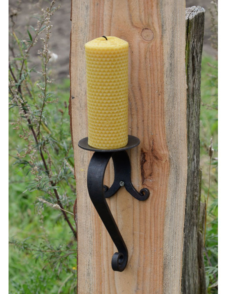 Castiçal de parede medieval em aço...