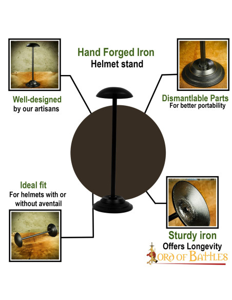 Suporte de mesa para capacetes de ferro