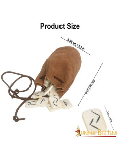 Conjunto de 25 runas de ossos mágicos com bolsa de couro 2