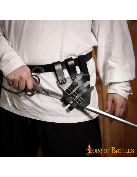 Baldric para espadas rapier em couro...