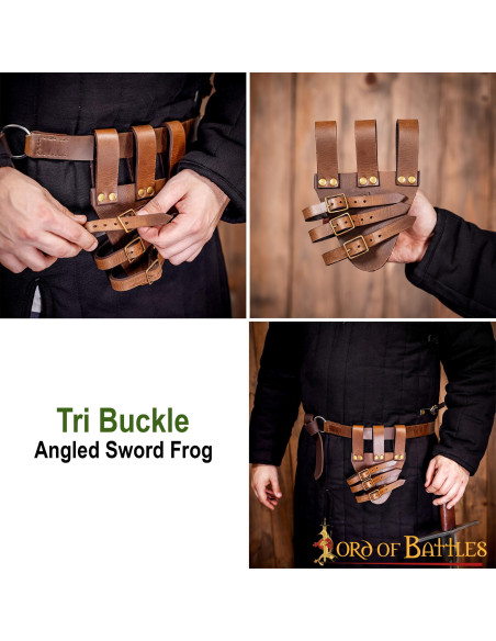 Baldric para espadas rapier em couro...