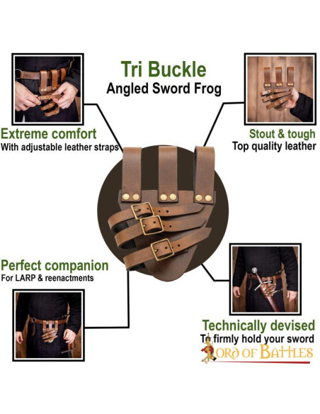 Baldric para espadas rapier em couro...