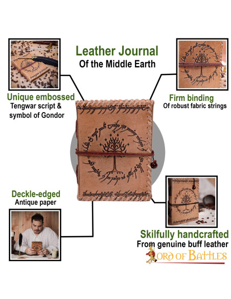 Diário da Terra-média em couro feito...