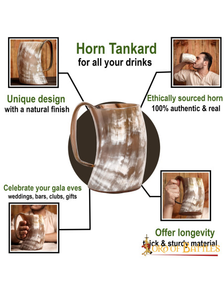 Jarra viking em chifre de boi