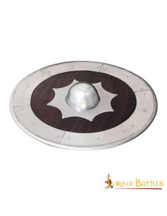 Escudo viking em madeira e aço 2