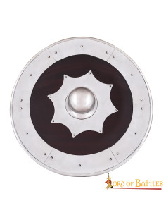 Escudo viking em madeira e aço