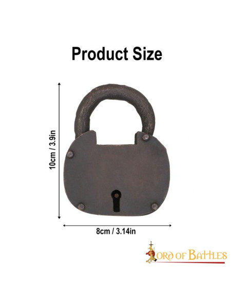 Cadeado de baú de pirata forjado à mão