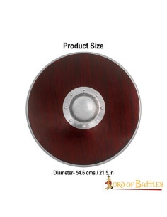 Escudo Funcional Guerreiro Viking em madeira e aço (54,5... 2