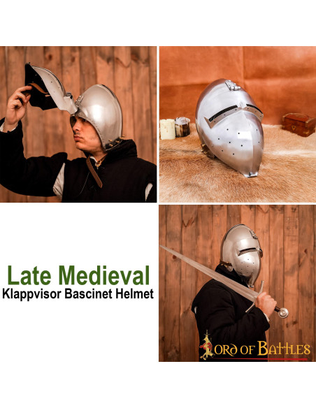 Capacete Medieval Bacinete Klappvisor...