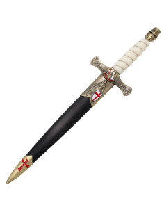 Adaga medieval templária, pomo de capacete de bronze 2