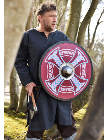 Escudo Viking pintado com Cruz Celta,...