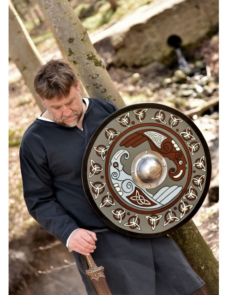 Escudo Viking pintado com Raven e...