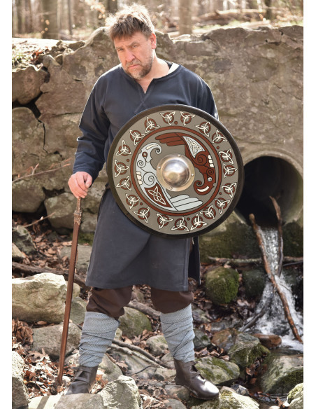 Escudo Viking pintado com Raven e...