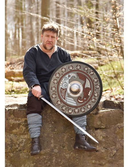 Escudo Viking pintado com Raven e...
