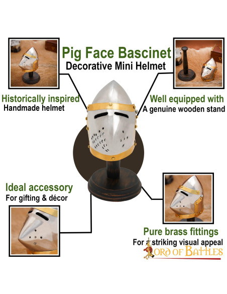 Capacete bacinete Mini Pig Face, com...