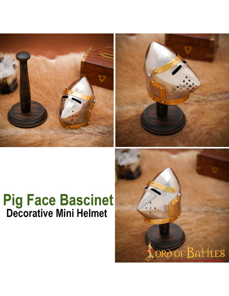 Capacete bacinete Mini Pig Face, com...