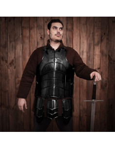 Couraça de Cavaleiro Medieval Enegrecido, Aço Macio