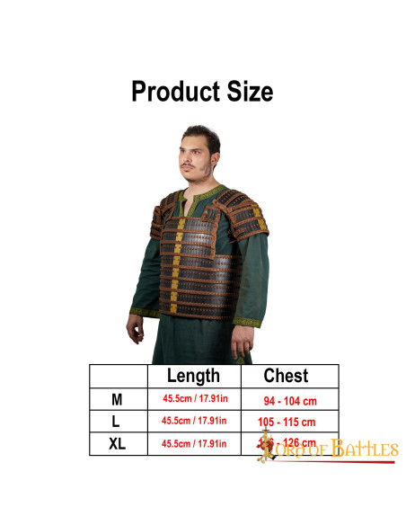 Armadura viking lamelar em couro genuíno