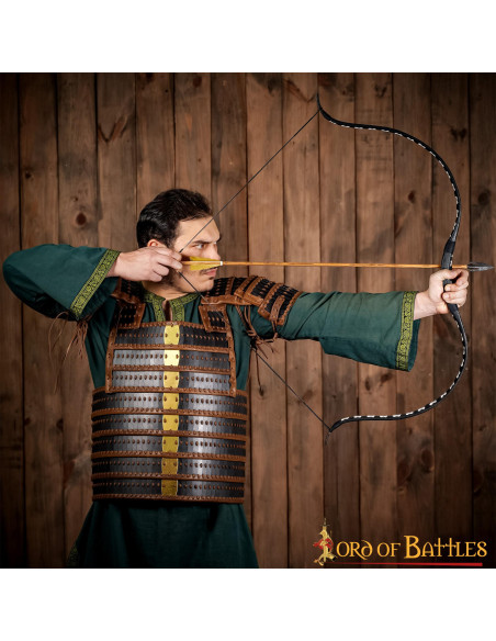 Armadura viking lamelar em couro genuíno