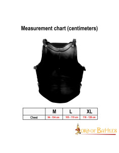 Clássico Cuirass Fantasy quatro placas, aço enegrecido 2