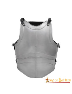 Clássico Cuirass Fantasy quatro placas, aço polido